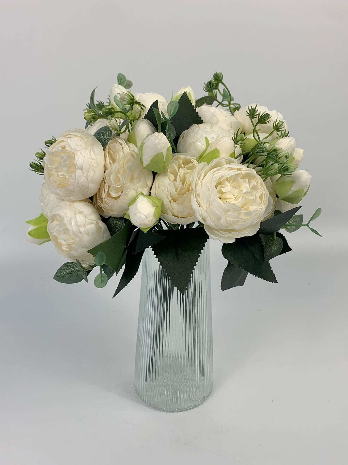 4 Bundles Peonies Artificial Flowers Pink Silk Fake Flowers Bouquets for Home Wedding Decoration Table Centerpiece, Faux Peonies Flowers Bulk