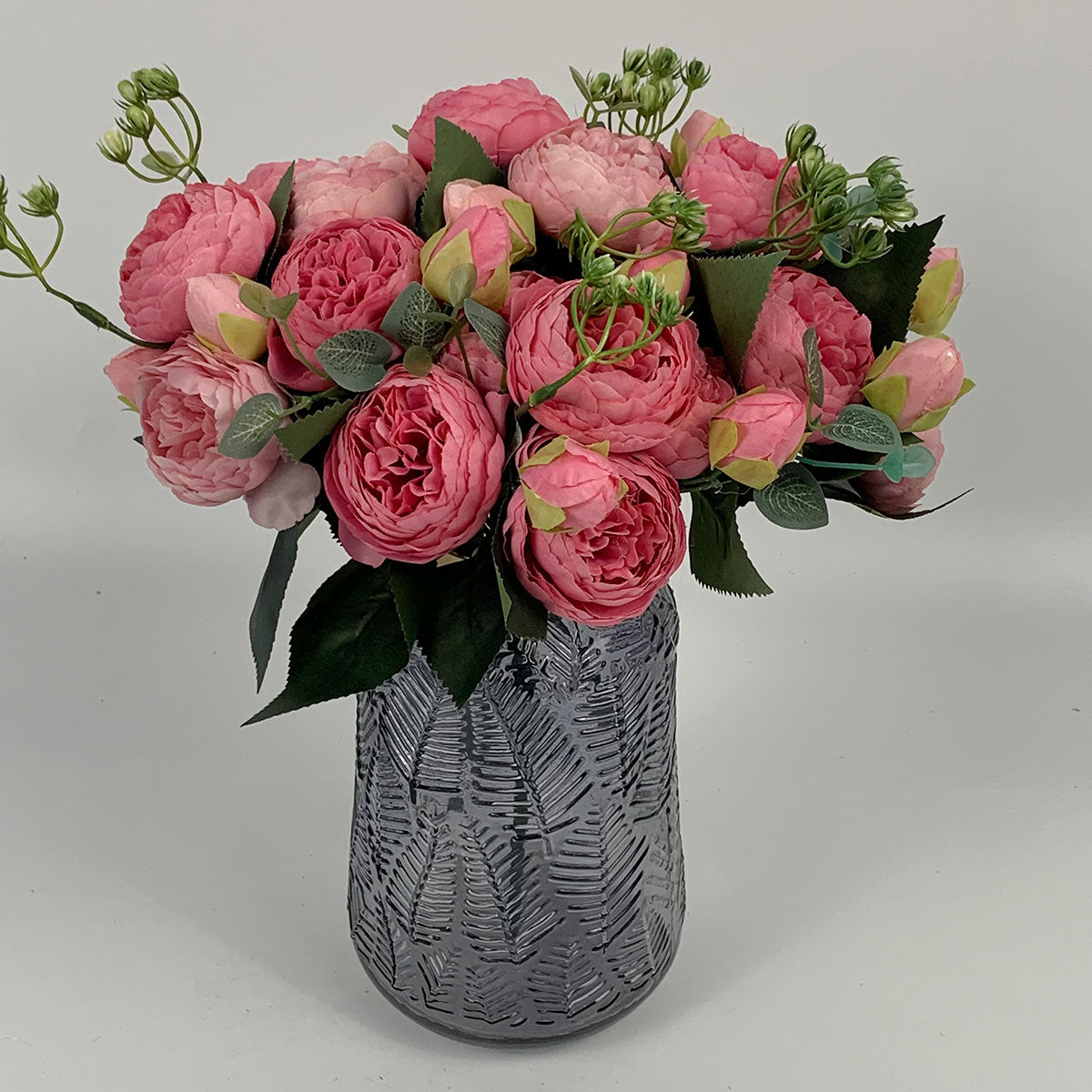 4 Bundles Peonies Artificial Flowers Pink Silk Fake Flowers Bouquets for Home Wedding Decoration Table Centerpiece, Faux Peonies Flowers Bulk