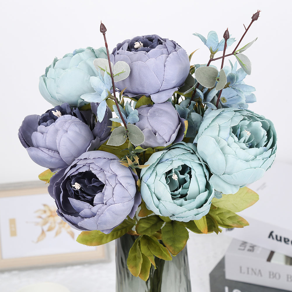 1Bunch Fake Flowers Vintage Artificial Peony Silk Flowers
