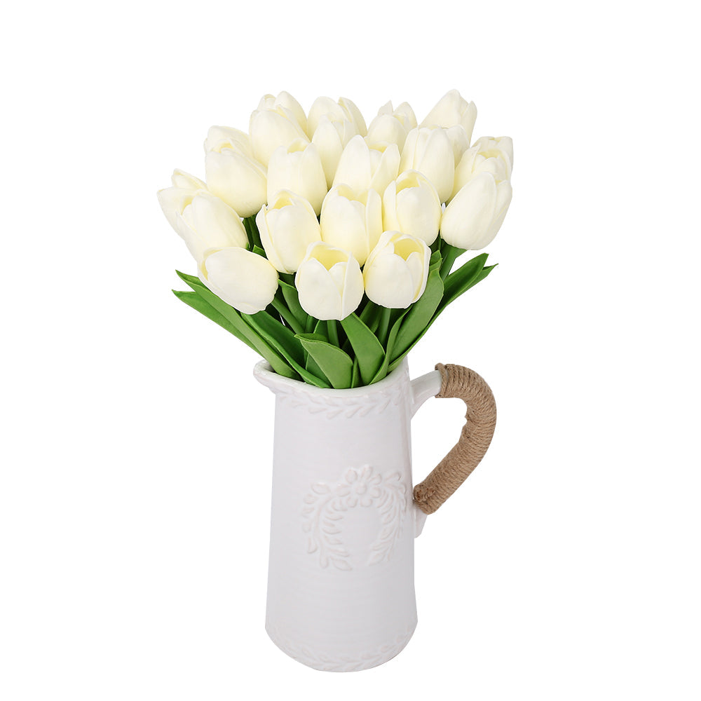 24 pieces of artificial tulips are used for decorating fake tulips, flower arrangement, artificial tulip decoration, dining table, home decoration, baby shower center decoration