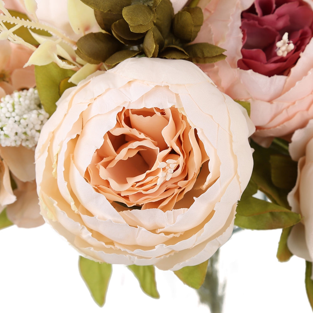 1Bunch Fake Flowers Vintage Artificial Peony Silk Flowers