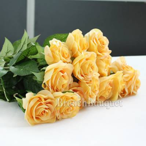 10pcs/Lot Silk Rose Artificial Flowers Real Touch Rose Flowers for New Year Home Wedding Decoration Party Birthday Gift