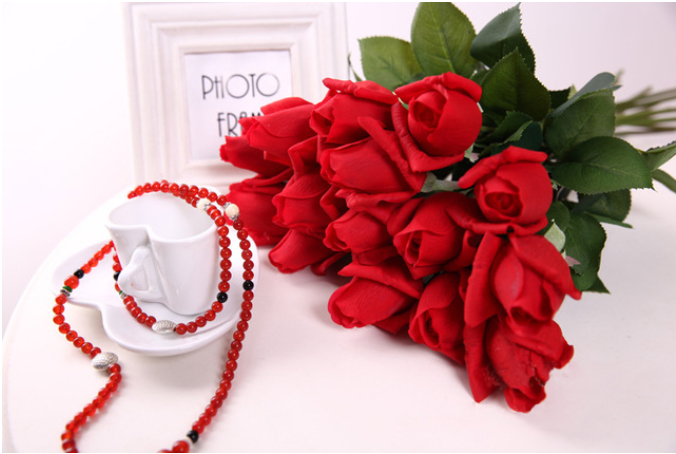 10pcs/Lot Silk Rose Artificial Flowers Real Touch Rose Flowers for New Year Home Wedding Decoration Party Birthday Gift