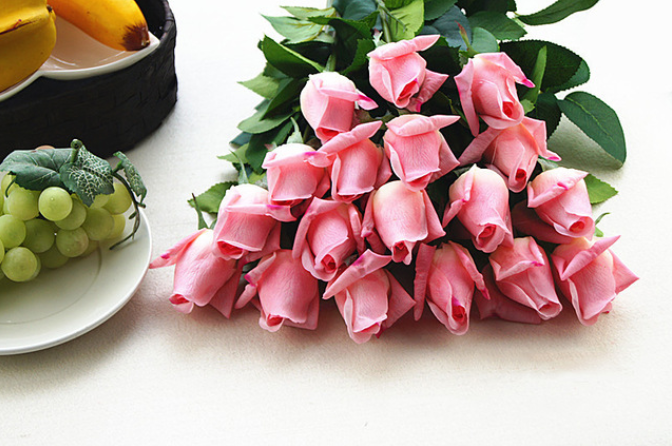 10pcs/Lot Silk Rose Artificial Flowers Real Touch Rose Flowers for New Year Home Wedding Decoration Party Birthday Gift