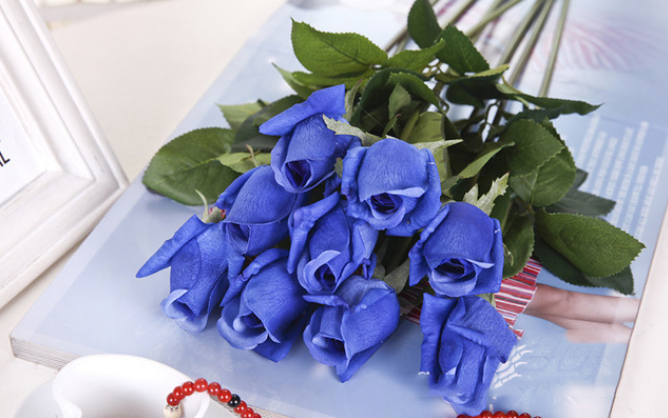 10pcs/Lot Silk Rose Artificial Flowers Real Touch Rose Flowers for New Year Home Wedding Decoration Party Birthday Gift