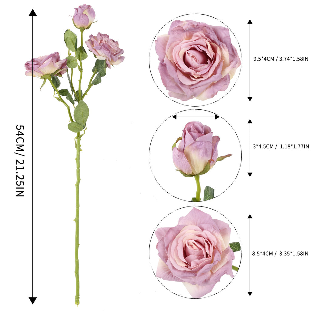 1PC Artificial Flower Focal Edge Rose Silk Decoracion Fake Flower