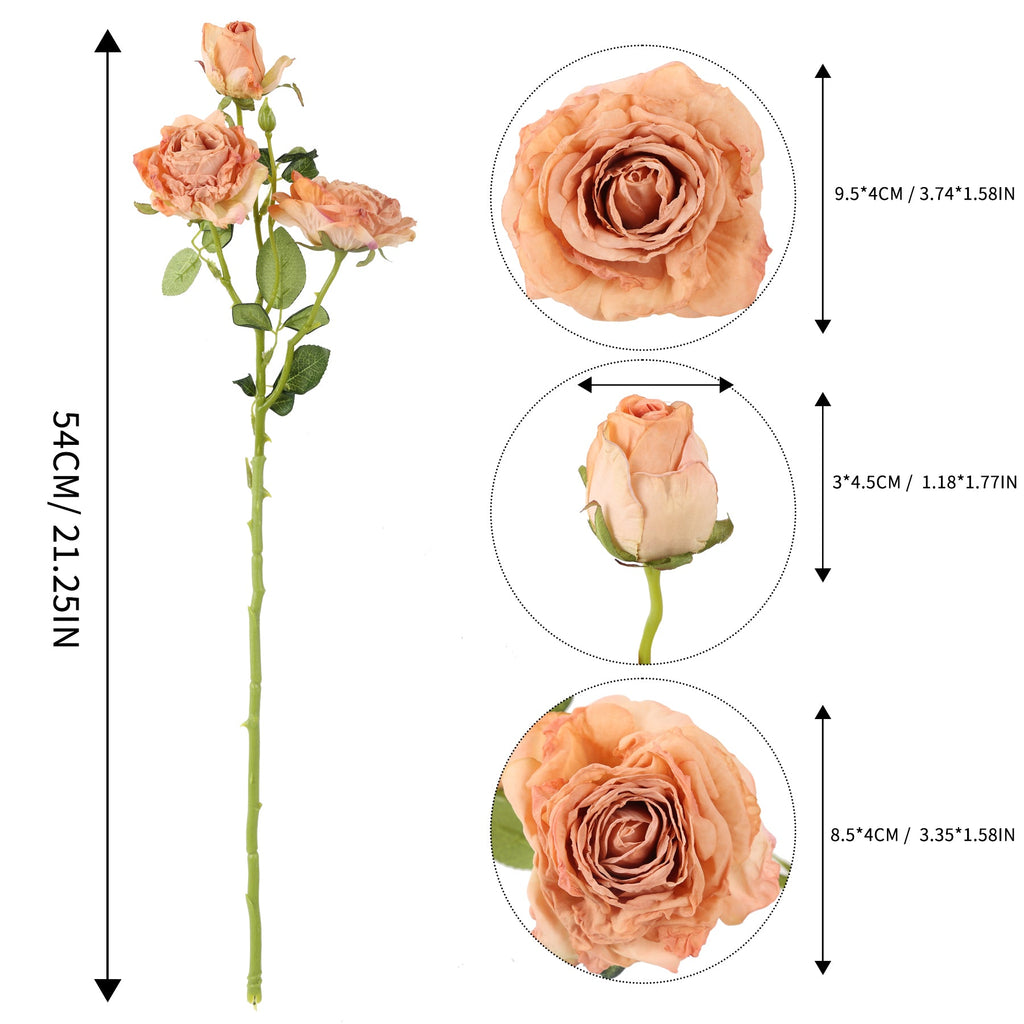 1PC Artificial Flower Focal Edge Rose Silk Decoracion Fake Flower