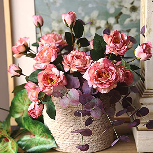 5PCS Pink Silk Peonies Artificial Flowers